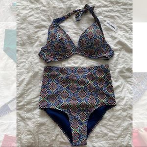High waisted vintage style bikini